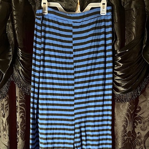 HOT GAL BLUE AND BLACK STRIPED STRAPLESS DRESS / SKIRT XL - Picture 3 of 4